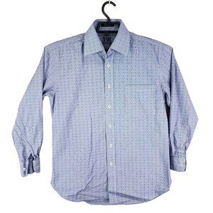 Mens XMI Platinum Dress Shirt Blue Pattern Long Sleeve Button up Size XL